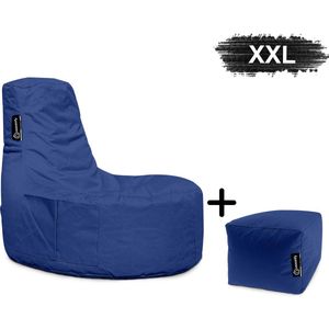 Casacomfy – Gamer XXL – Zitzak met Voetenbankje – Blauw – Waterbestendig