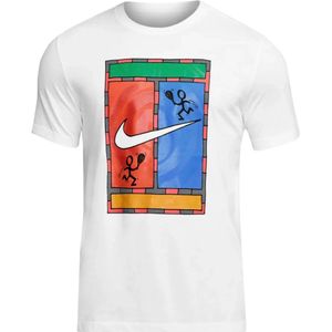Nike Court Dri-FIT T-shirt - Wit, Heren T-shirt met Korte Mouwen, Sportief, 2XL
