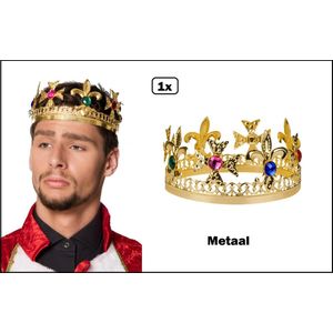 Luxe Koningskroon goud met diamanten - Koning carnaval thema feest festival king kroon