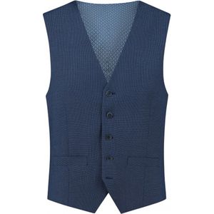 Gents - Gilet structuur royalblue - Maat 52