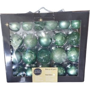 Sasemy - Kerstversiering Set - Kerstballen Mix - Verschillende Maten - 20 Stuks - Groen