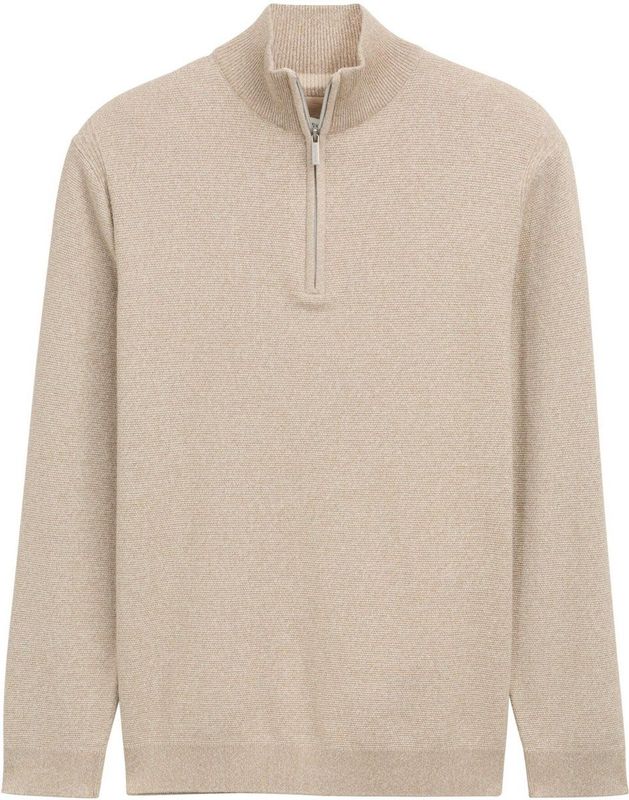 TOM TAILOR - Schipperstruien - Beige - Met Halve Rits