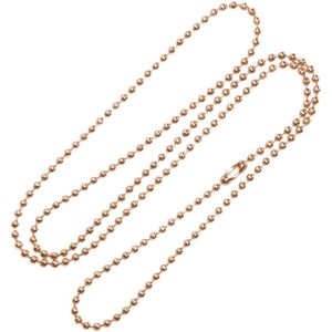 Bolletjes Ketting - Ball Chain - RVS - Stainless Steel - 2mm - 90cm - voor Dog Tag - Rosé kleurig