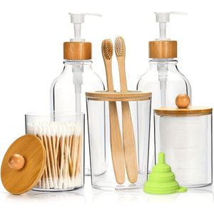 Nivard Oorstokjes Houder - Wattenschijfjeshouder - Wattenstaafjes Houder - Wattenstaafjes Dispenser - Q Tips - 6 Stuks