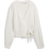 TOM TAILOR DENIM - Gebreid Vest - Beige - V-hals - Losse Pasvorm