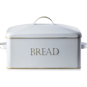 Cookini Vintage Broodtrommel - Brood Bewaartrommel - Keuken - Metaal - Vers Brood - Retro - Wit
