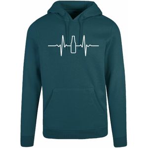 7311 - Hoodie - Heartbeat-Bottle Green-XS