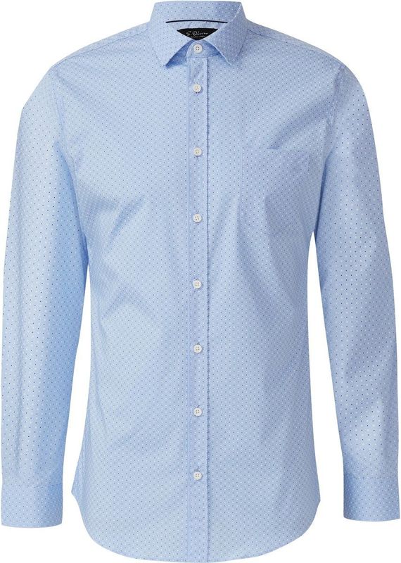 Shirt - Overhemd - Katoen - Getailleerd - All-over Print - Kent Kraag