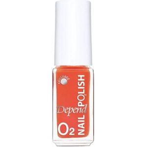 O2-basecoat+topcoat+kleur 734-oranje-zuurstofdoorlatende nagellak-nagellak bij kalknagels