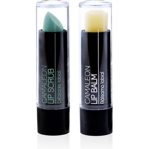 Camaleon Cosmetics - Lip Scrub en Lip Balm SPF15 - Lip Repair Kit - Meloen - In doosje verpakt