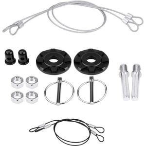 Aluminiumlegering Car Racing Hood Pin Lock Uiterlijk Kit Universeel (Zwart) - Geschikt voor Auto's .