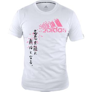 ADIDAS Graphic T- shirt White Pink maat L