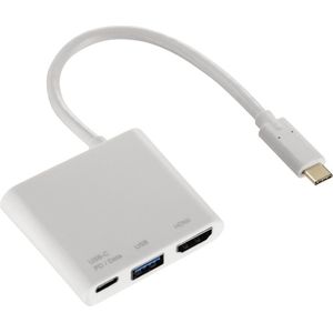 Hama 3in1-USB-C-multiport-adapter Voor USB 3.1,HDMI™ En USB-C (gegevens + Power)