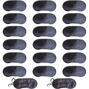 Allecto plus - Oogmaskers 20 stuks zwart voor slaap en reizen met blindfold en schaduwhoes