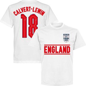 Engeland Calvert-Lewin 18 Team T-Shirt - Wit - Kinderen - 140
