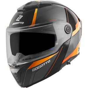Bogotto FF404 Ezion Zwart Oranje Systeemhelm - Maat XL - Helm