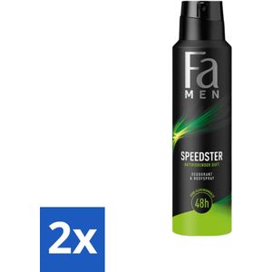 Fa - Deodorant Spray - Speedster - Frisse Geur & Langdurige Bescherming - 48 uur Bescherming - 150 ml - Voordeelverpakking - 2 stuks