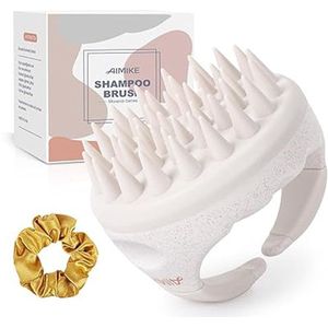 Massageborstel voor de Hoofdhuid, Tarwestro en Siliconen, Milieuvriendelijk, Voor Hoofdmassage en Stimulering van Haargroei, Vermindert Roos, Scalp Massageborstel voor Nat en Droog Haar