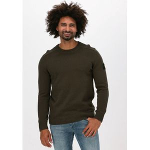 Lyle & Scott Shoulder Detail Crew Neck Knit Truien & Vesten Heren - Sweater - Hoodie - Vest- Groen - Maat XS