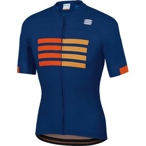 Sportful Fietsshirt Korte mouwen voor Heren Blauw Rood - SF Wire Jersey-Blue T Fire Red Gold - M