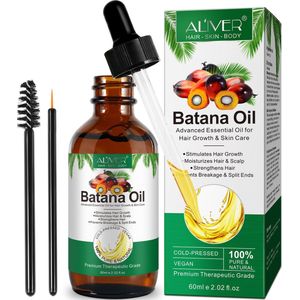 Aliver 100% Batana Oil 60ML – Alternatief Minoxidil 5% - Olie - Haargroei – Hoofdhuid – Haarserum - Haaruitval