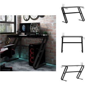 vidaXL Gamingbureau - Gamingbureaus - Speeltafel - Speeltafels - Gamingbureau met ZZ-vormige poten 110x60x75 cm zwart