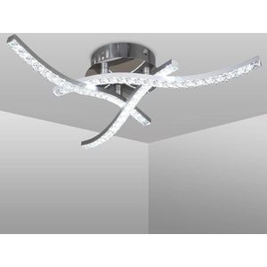Delaveek-Triple Cross Wave LED Plafondlamp - Zilver - 21W- Neutraal 4500K