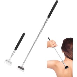 Uitschuifbare Ruggenkrabber - 2 Stucks - 20-68cm - Rugkrabber Rvs - Anti Jeuk - Massage - Massage Apparaat - Rugmassage - Rugkrabber - Jeuk Rug - Uitschuifbaar - Stevige Ruggenkrabbers - Zwart