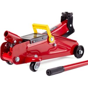 AMiO Hydraulische Garagekrik met Pompstang 2.000kg/2ton Trolley Jack Rood