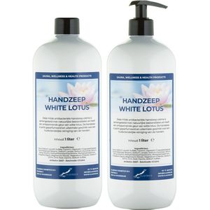 Handzeep White Lotus 1 liter - met gratis pomp - set van 2 stuks
