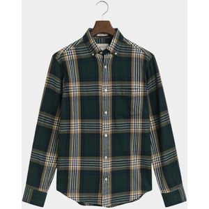 Gant - Reg Windblown Flannel Check - Herenhemd - Groen - Lange Mouw