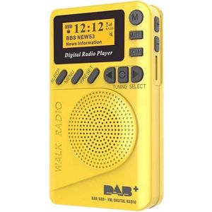 Bluetoolz® | DAB+ BT-P9 CE geel | Oplaadbare portable radio met DAB+, FM en MP3 music | voorzien van CE keurmerk