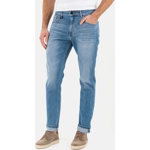 camel active Tapered Fit Destroyed jeans met smartphonezakje - Maat menswear-33/34 - Blauw