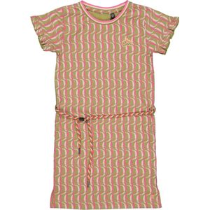 Meisjes jurk - Babette - AOP roze gestreept