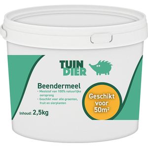 Beendermeel | Tuin-Dier | Beendermeel meststof | Voor stimulering wortelgroei | In handige bewaaremmer | 2.500 gram | 2,5 kilogram