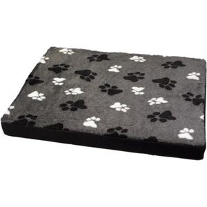 Losse hoes matras teddy grijs met poot/all-weather black maat 1 - 80x55 cm