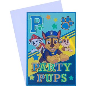 Paw Patrol uitnodigingen - Kinderfeestje - Party pups - 5 stuks met enveloppen - Nickelodeon - Verjaardag