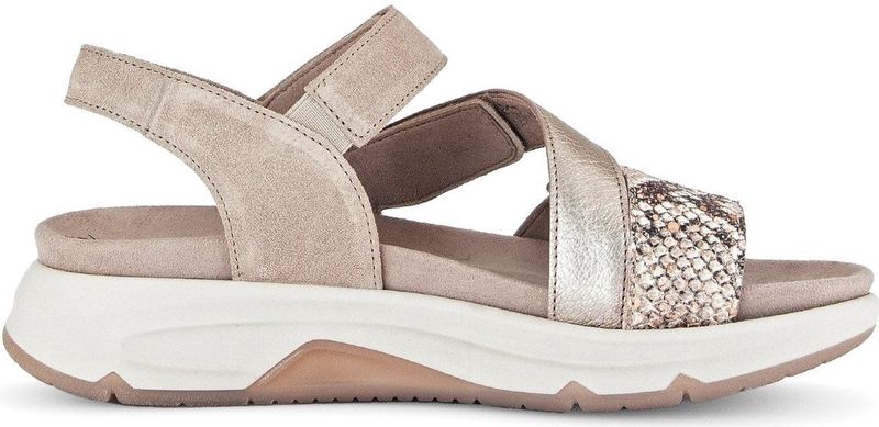 Gabor rollingsoft sensitive 66.882.63 - dames rollende wandelsandaal - beige - maat 40 (EU) 6.5 (UK)