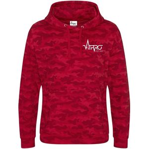 FitProWear Camouflage Hoodie Rood - Maat XXL / 2XL - Unisex - Trui - Hoodie - Sweater - Sporttrui - Trui met capuchon - Camouflage trui - Katoen/Polyester - Trui mannen - Trui vrouwen - Rode trui