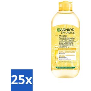 25 x Garnier - SkinActive - Micellair Water - Vitamine C - Reinigingswater - 400 ml - Make-up Verwijderen - Gevoelige Huid - Vegan - Cruelty Free