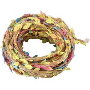 10 m kunstblad touw wijnstok slinger weven nep groene bladeren klimop bladeren hangend blad gebladerte wijnstok henneptouw doe-het-zelf huis [Kleurrijk] - Artific bloemen
