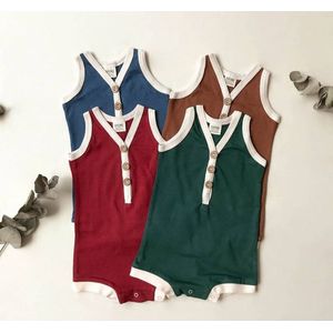 Playsuit - Jumpsuit - Romper - Bruin - Almond - Duurzaam handgemaakt - 1 jaar