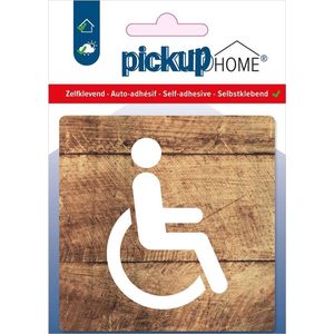 Pickup Rolstoel hout - 90x90 mm Pictogram Route Acryl