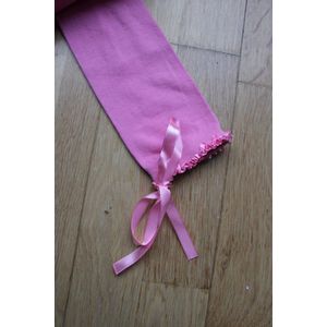 Legging met kanten boord en brede strik - paars - maat 152 - 164