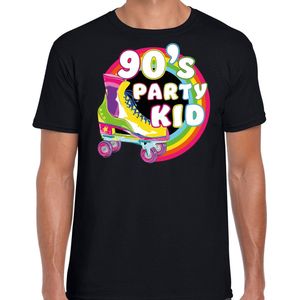 Bellatio Decorations nineties party verkleed t-shirt heren - jaren 90 feest outfit - 90s party kid - zwart M