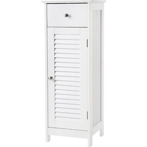 Trend24 Badkamerkast - Opbergkast - Kast - Badkamermeubel - Opbergkast binnen - MDF - 32 x 30 x 87 cm - Wit