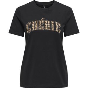 Only Ditte Life Rhnstn SS Animal T-shirt Dames - Maat L