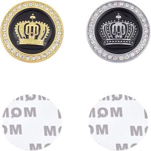 3D Prinses Kroon Legering Metalen Auto Sticker Embleem Badge Auto Styling Stickers Accessoires voor Auto Motorfiets - 2 stks