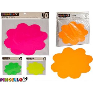 Pincello Knutselpapier Wolk Junior 26 Cm Oranje - roze - groen - geel  - 4 x 10-stuks - 40 stuks