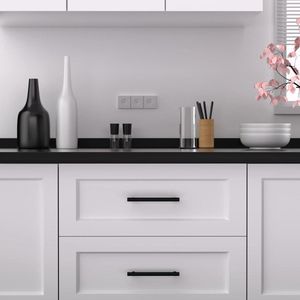 18 stuks meubelgrepen, zwart, 128 mm, kastgrepen, zwart, handgrepen, voor keukenkast, deurgrepen, keuken, zwart, keukengrepen, zwart, meubelgrepen, roestvrij staal, ladegrepen